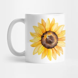 Watercolor sunflowers, hand painted yellow flower Mug